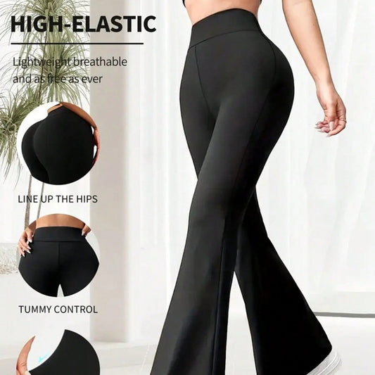 Summer Thin Yoga Pants Women's High-Waist Straight-Leg Wide-Leggings